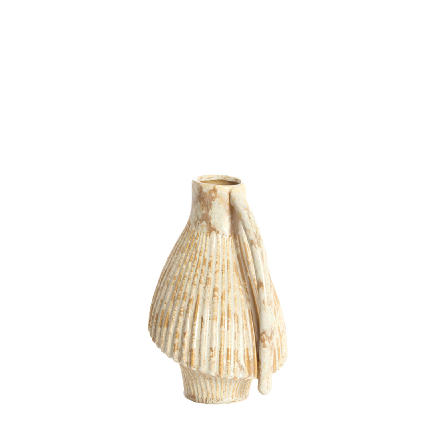 Vase deco 19,5x17,5x28,5 cm FORLA ceramics cream+orange-brwn