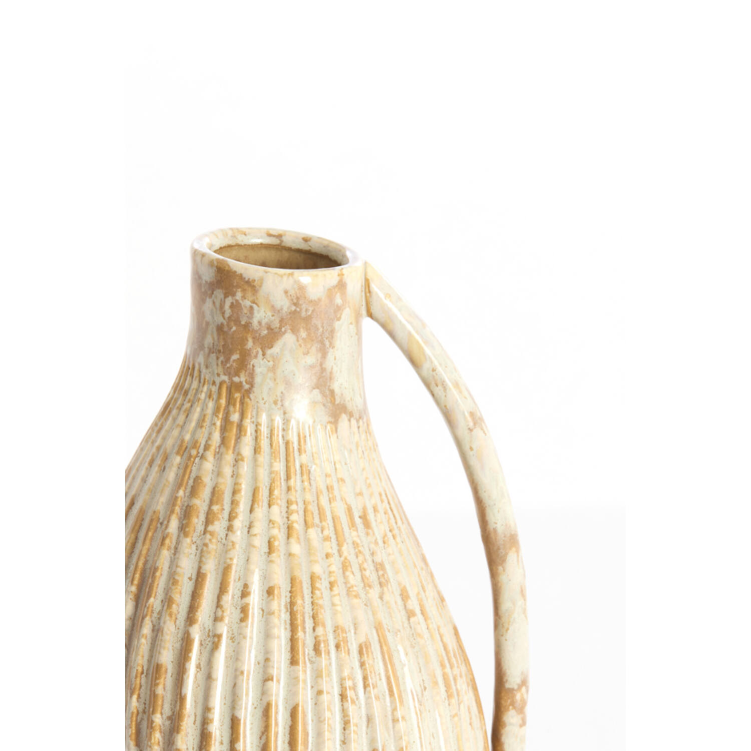 Vase deco 19,5x17,5x28,5 cm FORLA ceramics cream+orange-brwn