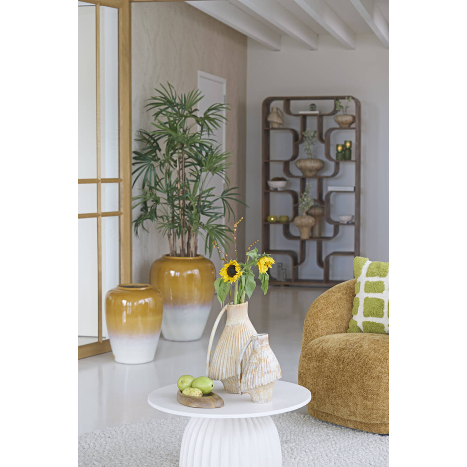 Vase deco 25,5x23x39,5 cm FORLA ceramics cream+orange-brown