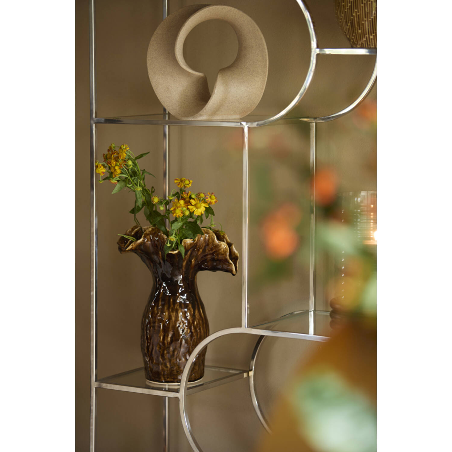 Vase deco 31x24,5x35,5 cm VIVEIRO ceramics dark brown