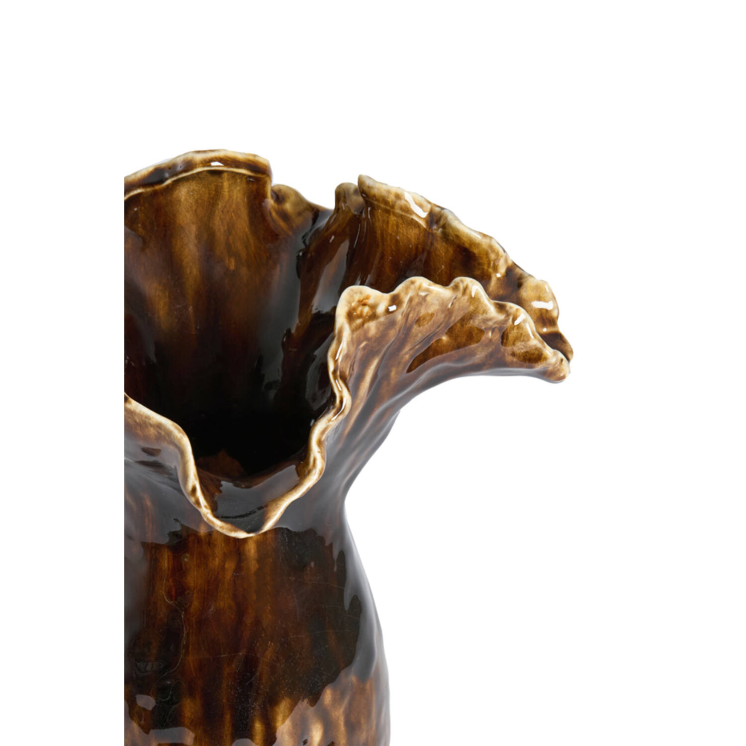 Vase deco 35,5x28x42 cm VIVEIRO ceramics dark brown