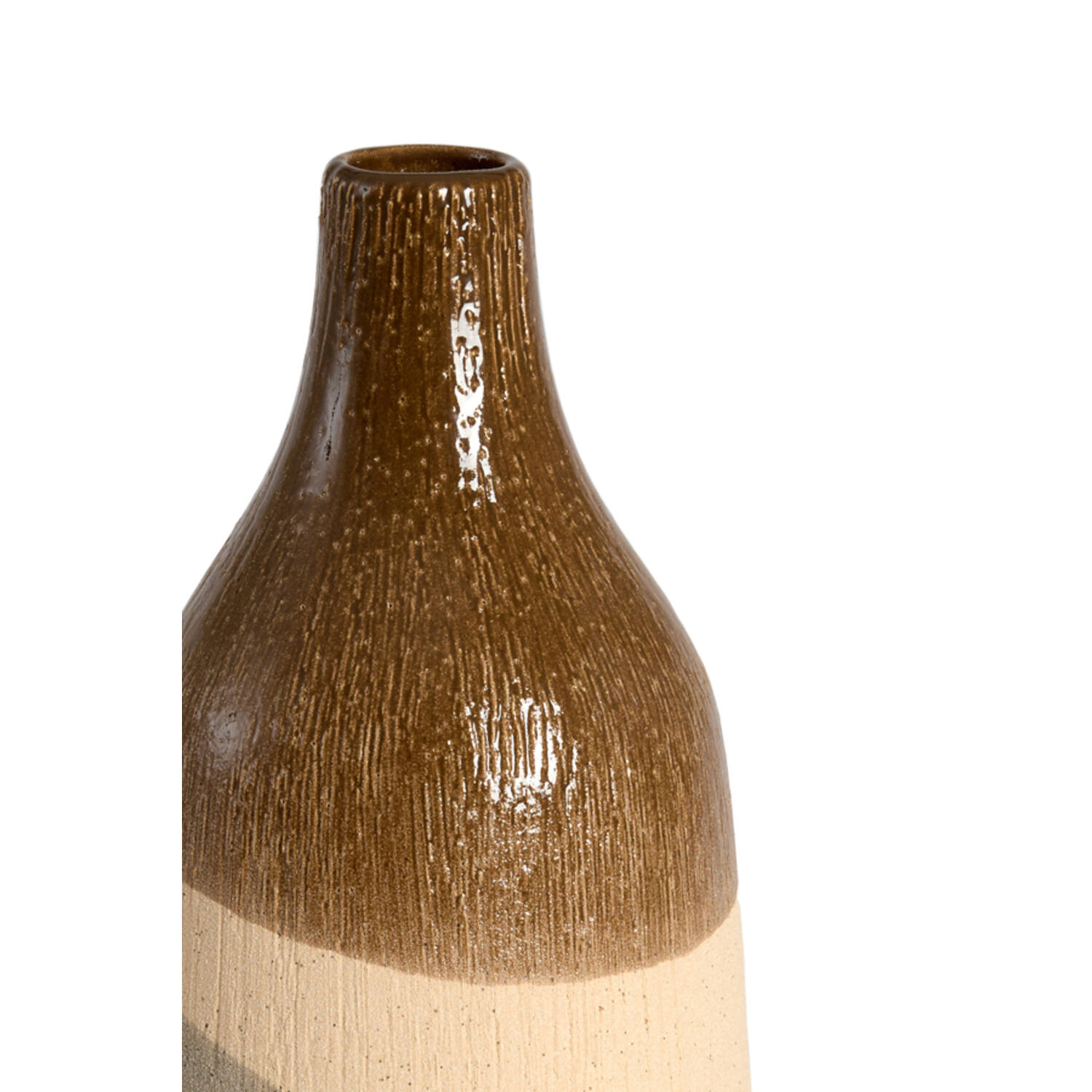 Vase deco Ø12,5x28 cm ZUBIRI ceramics brown+beige+taupe