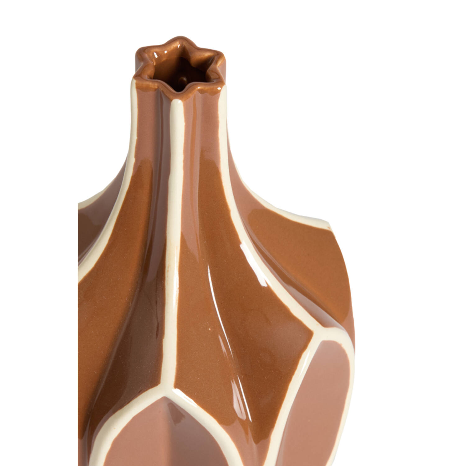 Vase deco Ø15x24 cm BOLENE brown+cream