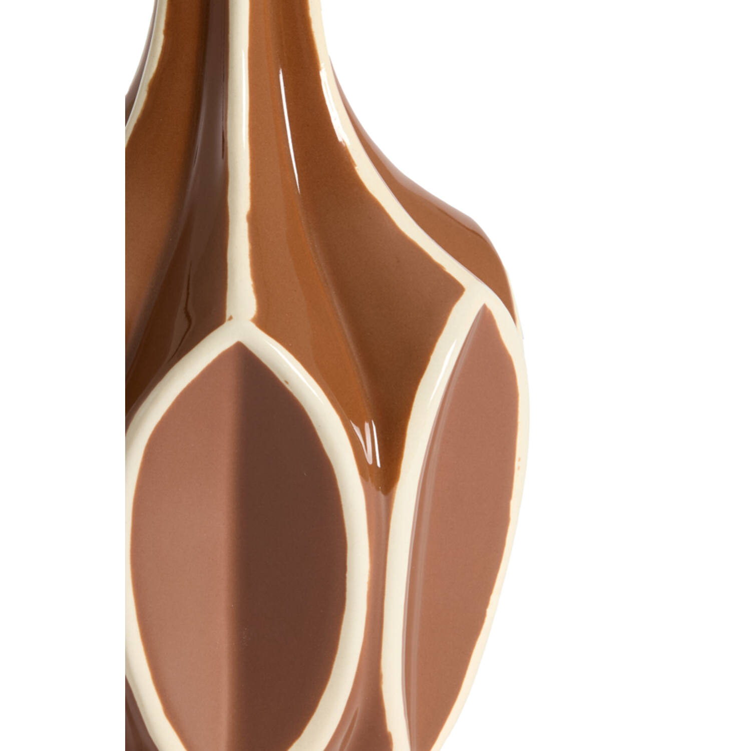 Vase deco Ø15x24 cm BOLENE brown+cream