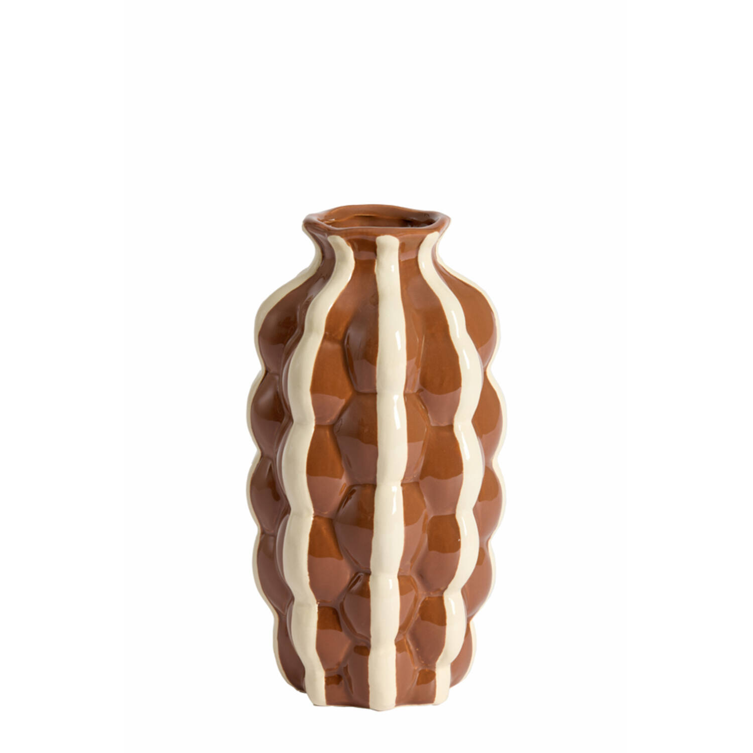 Vase deco Ø15x28 cm ZENELI brown+cream
