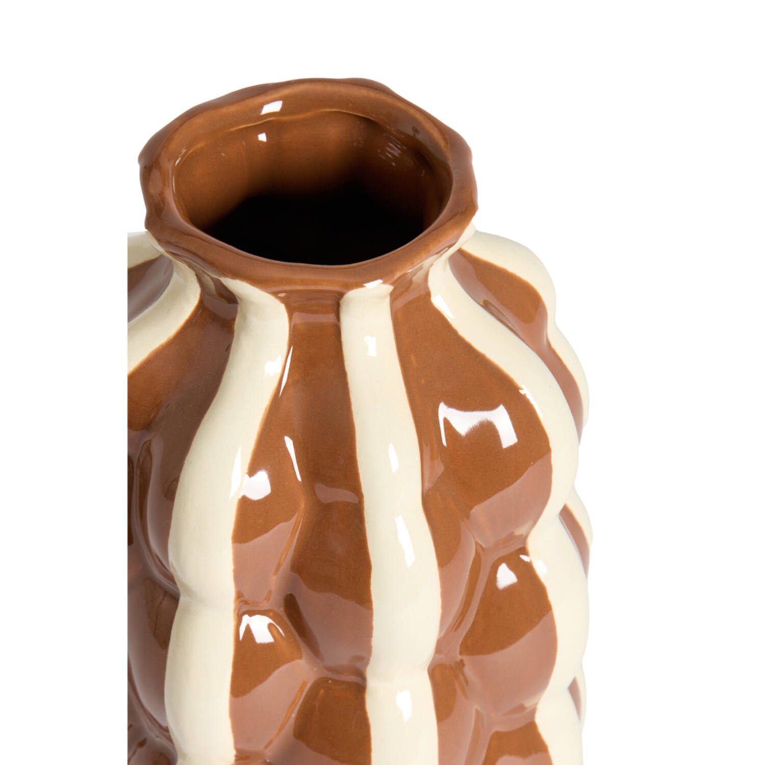Vase deco Ø15x28 cm ZENELI brown+cream
