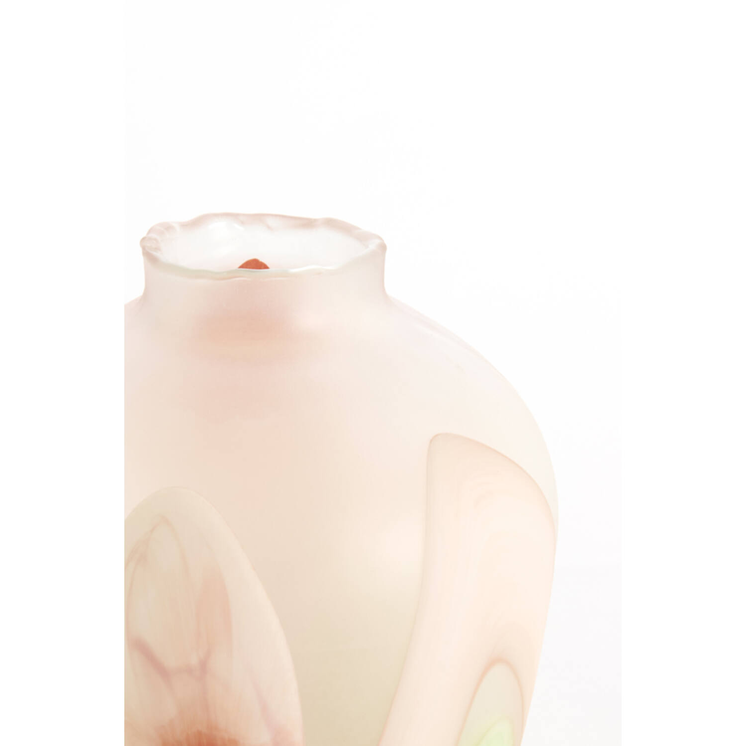 Vase Ø24,5x33 cm BARCOS glass matt white+green+peach