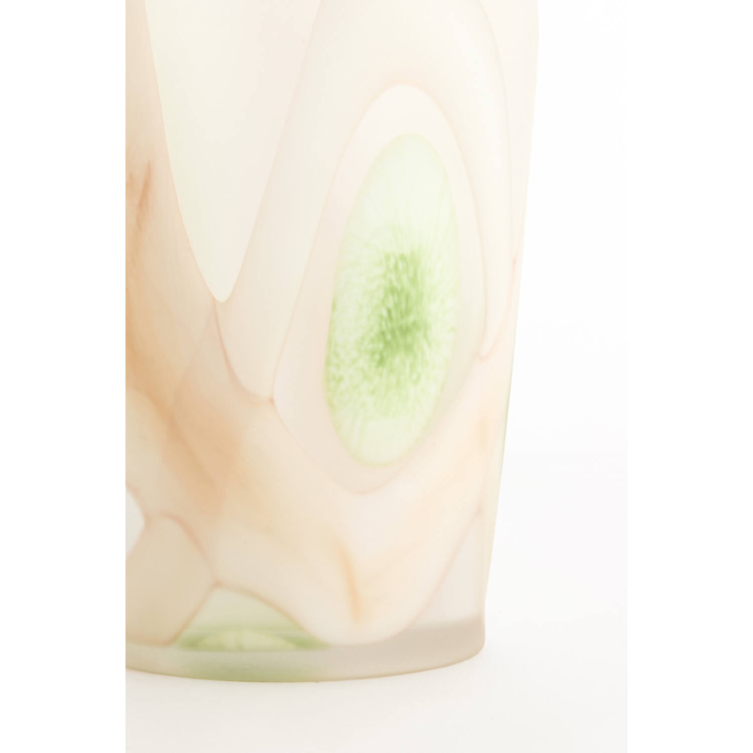 Vase Ø20,5x37 cm BARCOS glass matt white+green+peach