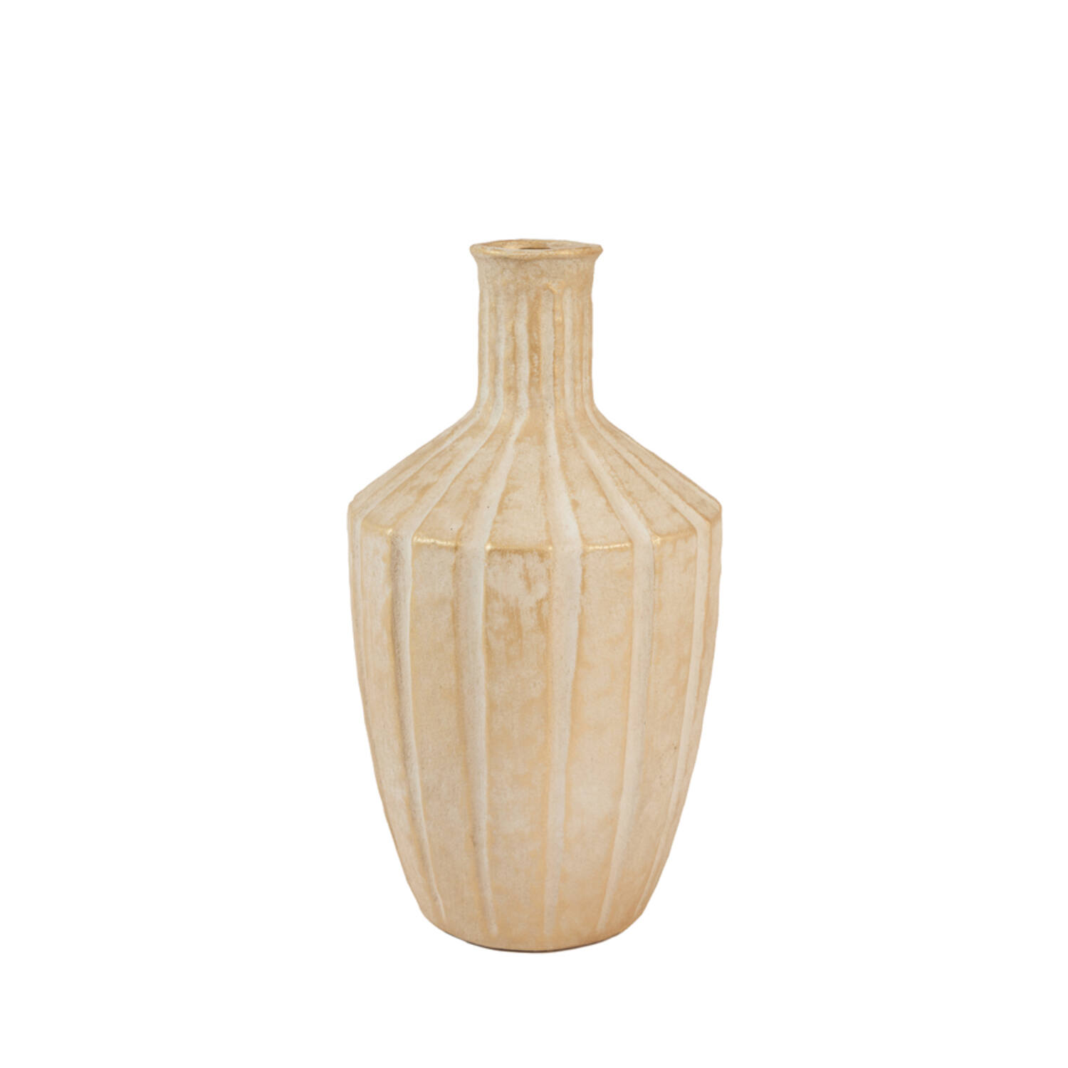 Vase deco Ø23x43,5 cm AYNA ceramics sand+gold
