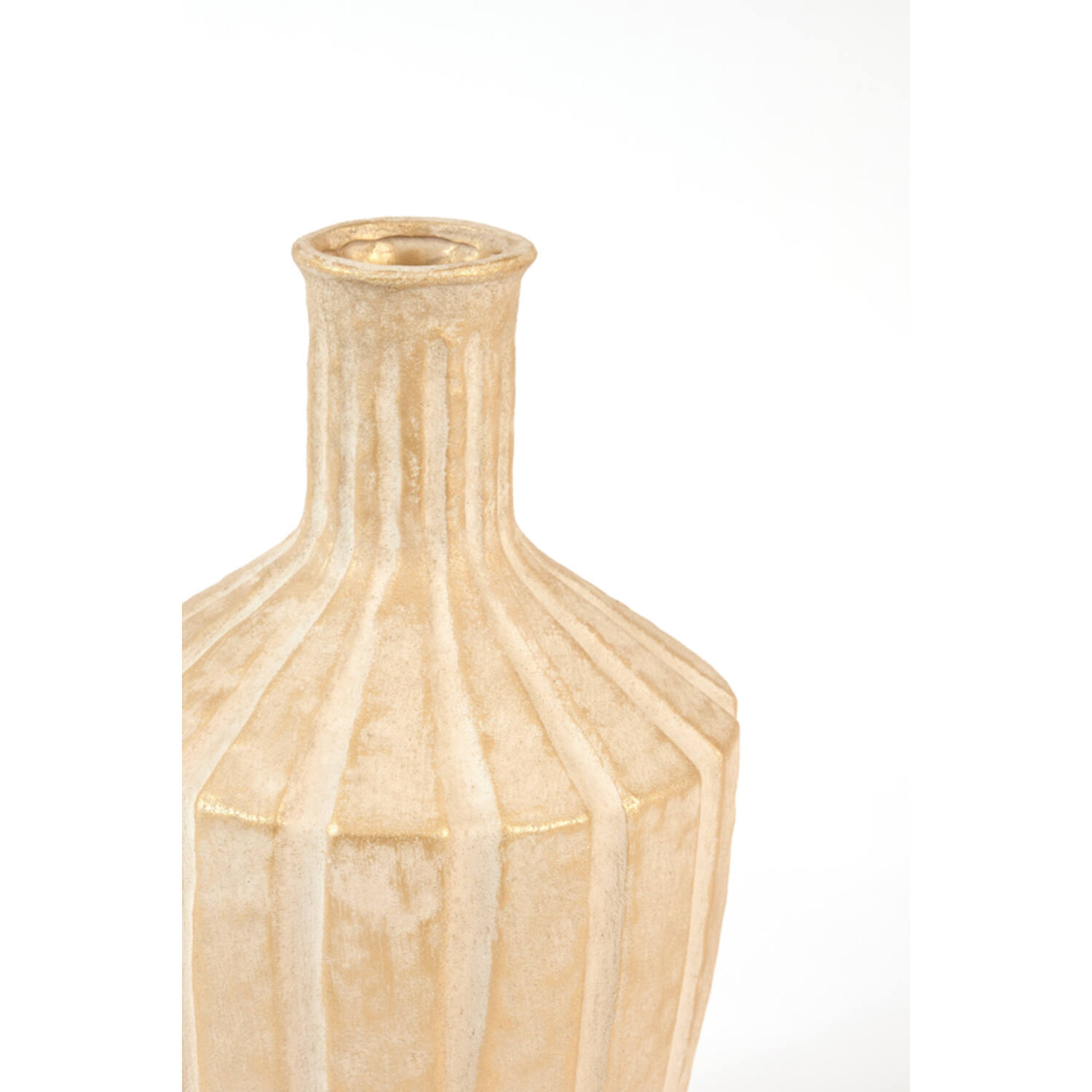 Vase deco Ø23x43,5 cm AYNA ceramics sand+gold