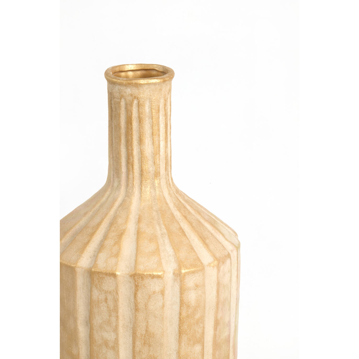 Vase deco Ø22,5x58 cm AYNA ceramics sand+gold