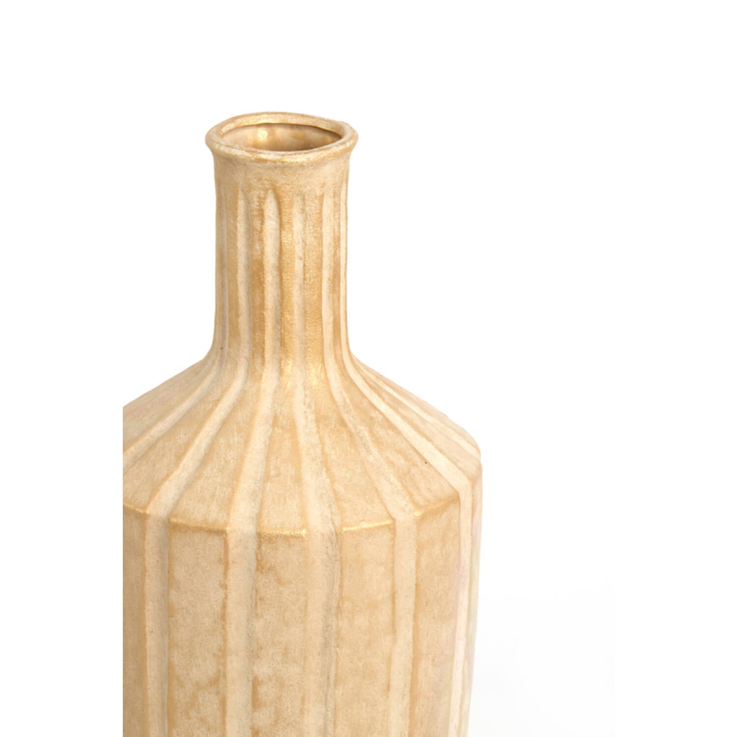 Vase deco Ø22,5x74 cm AYNA ceramics sand+gold