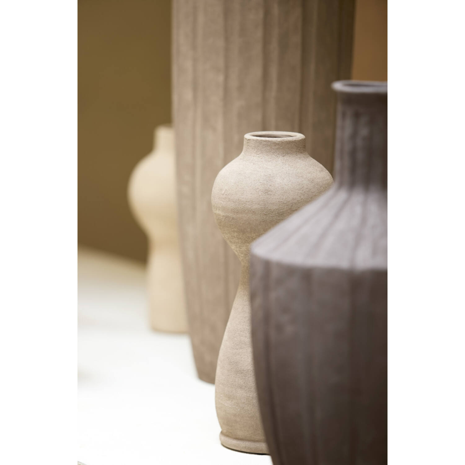 Vase deco Ø13x34 cm YECLA ceramics taupe