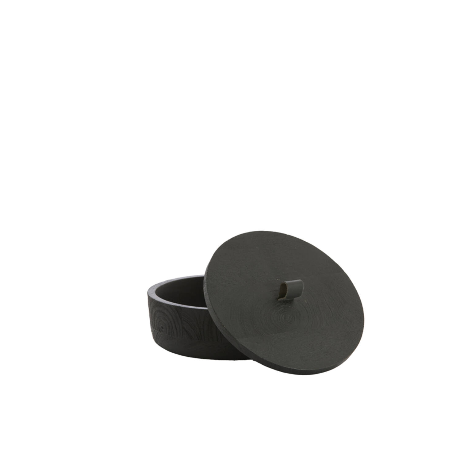 Deco box Ø19x7 cm VATLA mango wood black