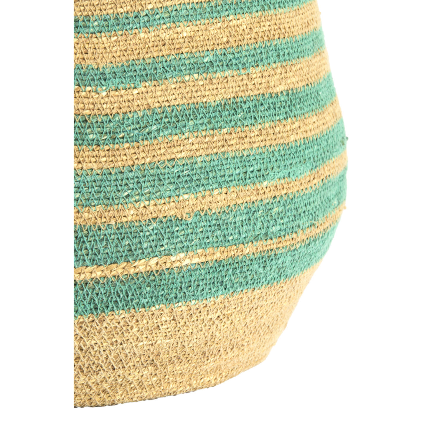 Basket S/2 Ø32x30+40x40 cm RUTJA seagrass natural+turquoise