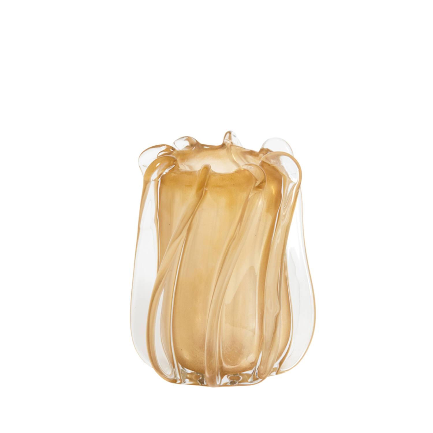 Vase Ø18,5x23 cm MIROLA glass milky beige