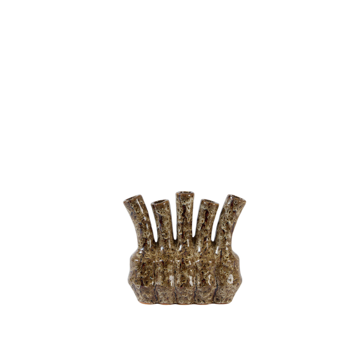Vase deco 29x13,5x25 cm TUNARI ceramics cream-brown