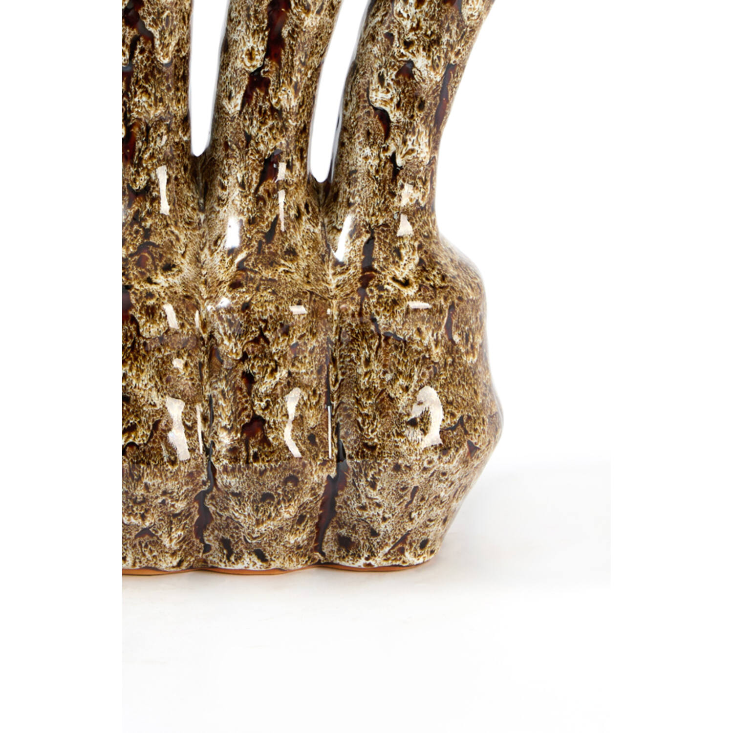 Vase deco 29x13,5x25 cm TUNARI ceramics cream-brown