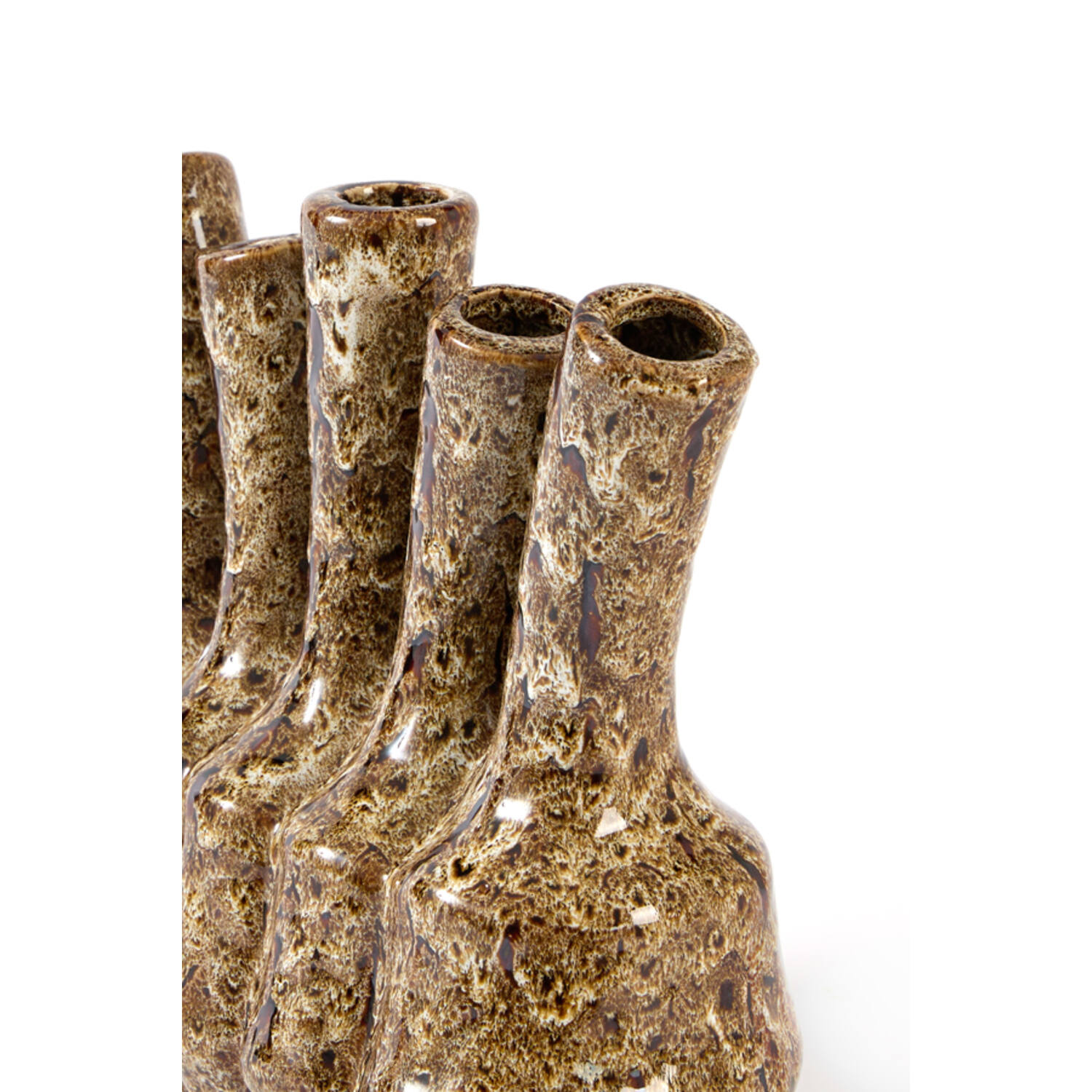 Vase deco 29x13,5x25 cm TUNARI ceramics cream-brown