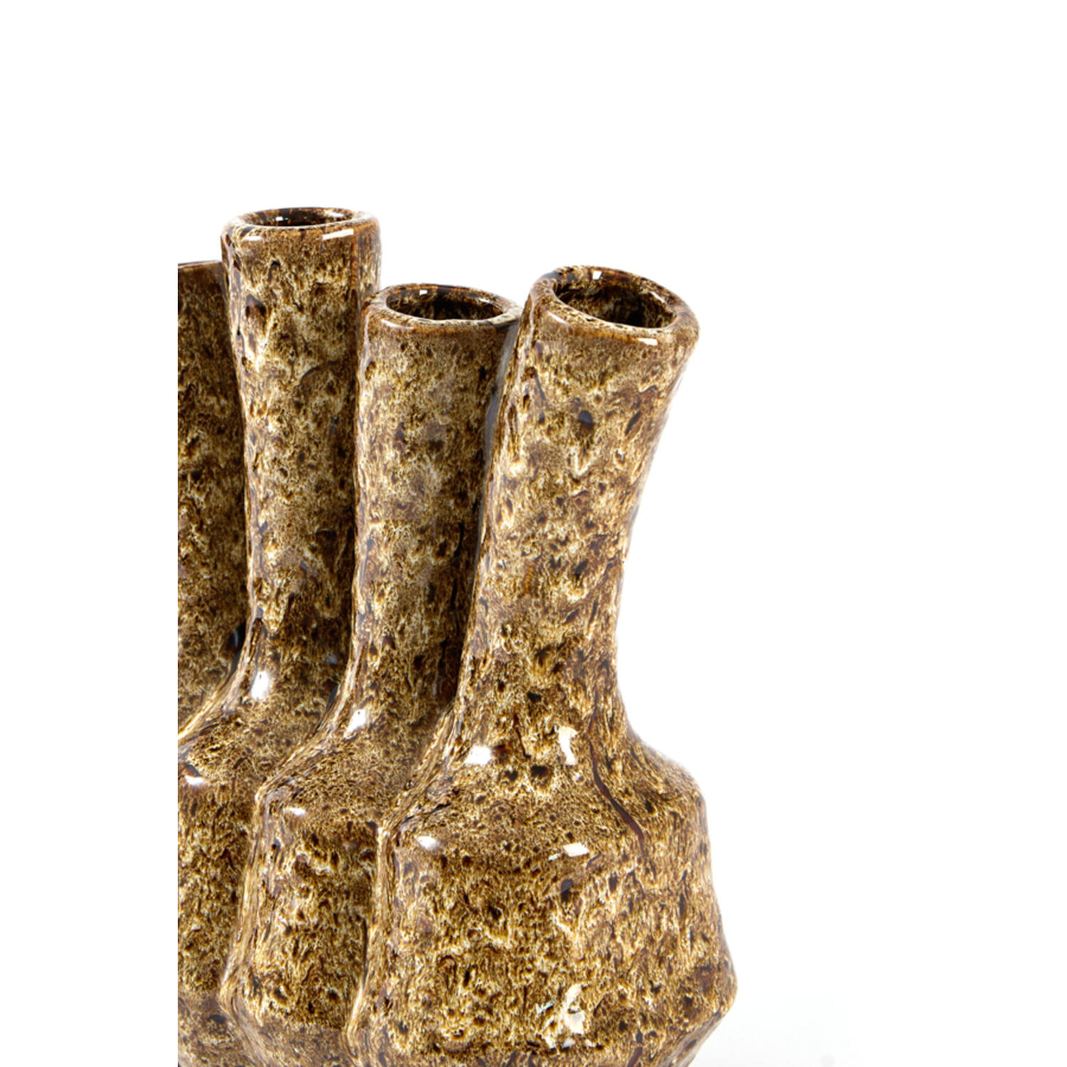 Vase deco 37x18,5x34 cm TUNARI ceramics cream-brown