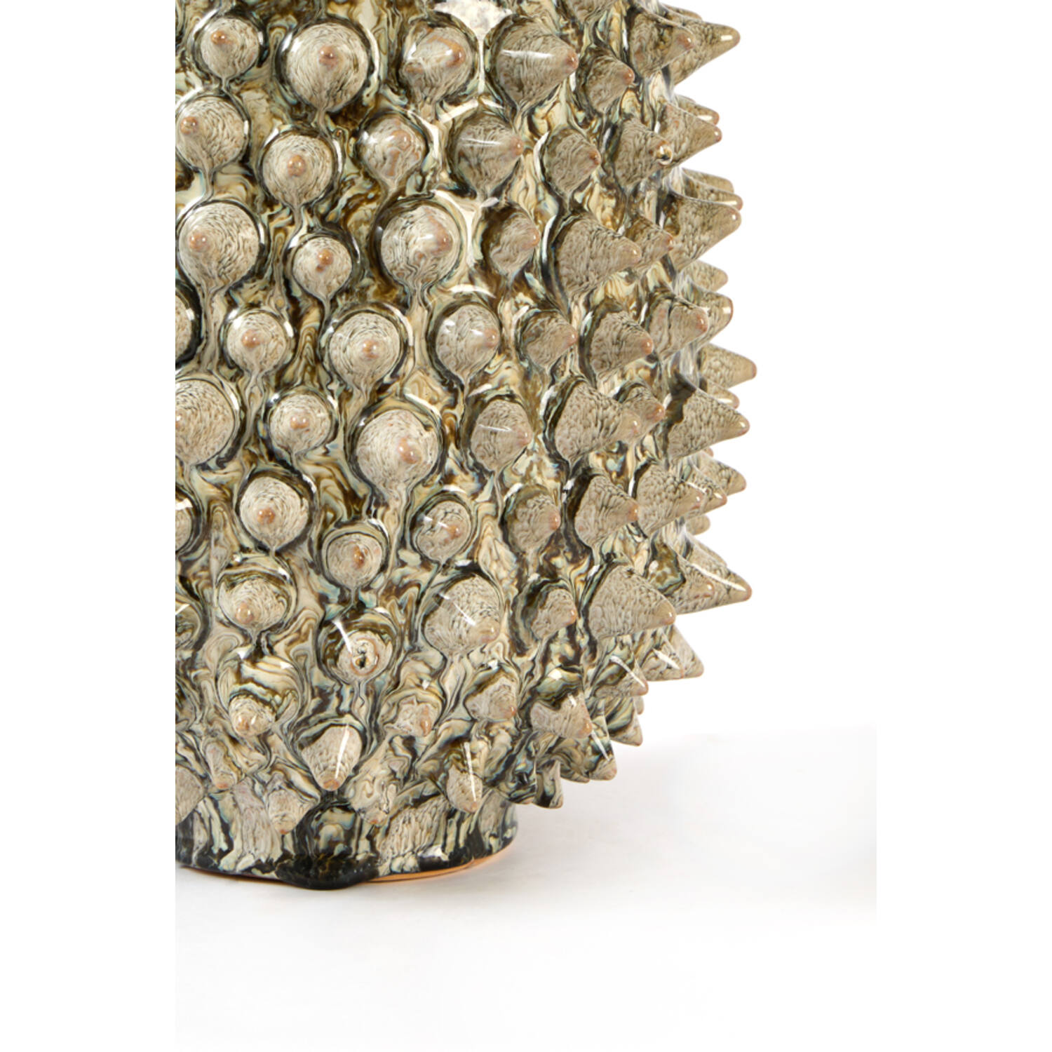 Vase deco Ø22,5x35,5 cm PIATRA ceramics taupe+grey-blue