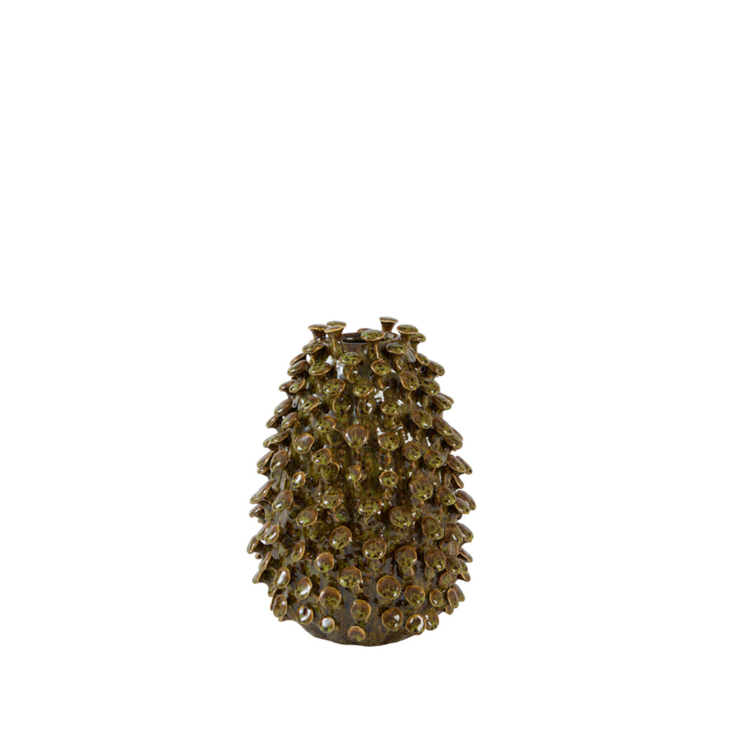 Vase deco Ø22x30 cm RUNCU ceramics olive green-brown