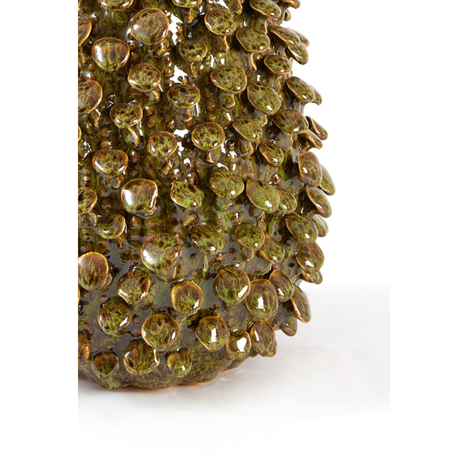 Vase deco Ø22x30 cm RUNCU ceramics olive green-brown