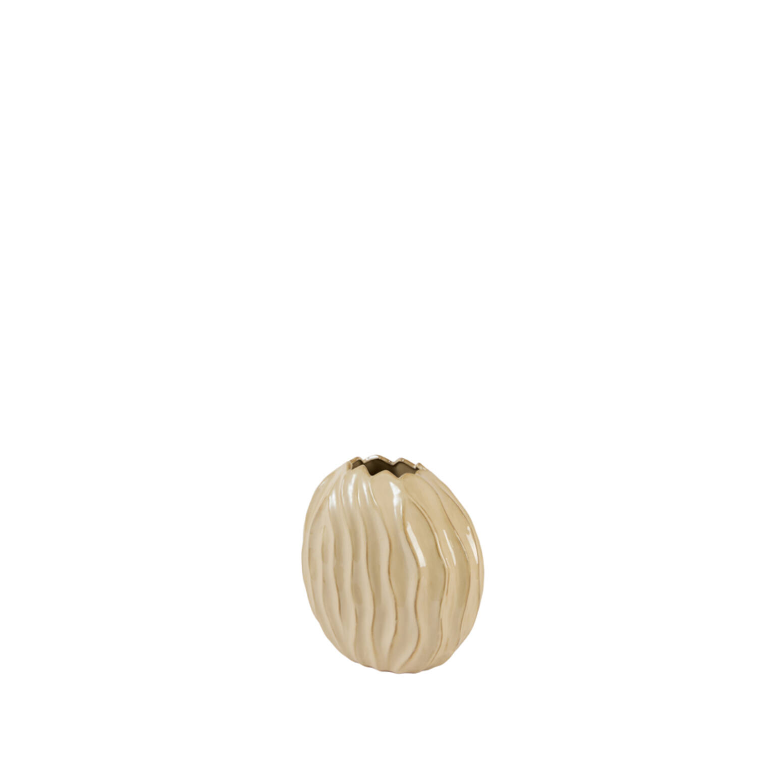 Vase deco 25x14x27 cm PODURI ceramics light brown