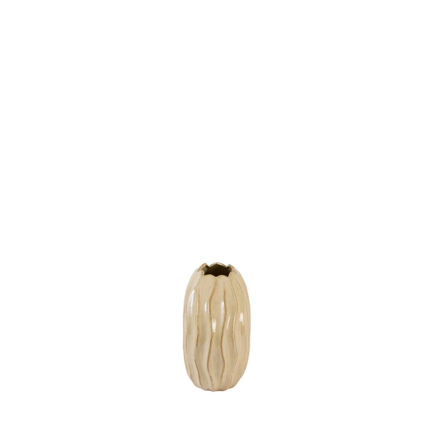 Vase deco 25x14x27 cm PODURI ceramics light brown