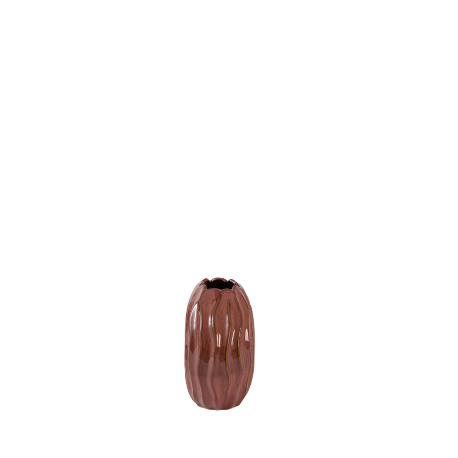 Vase deco 25x14x27 cm PODURI ceramics dark pink