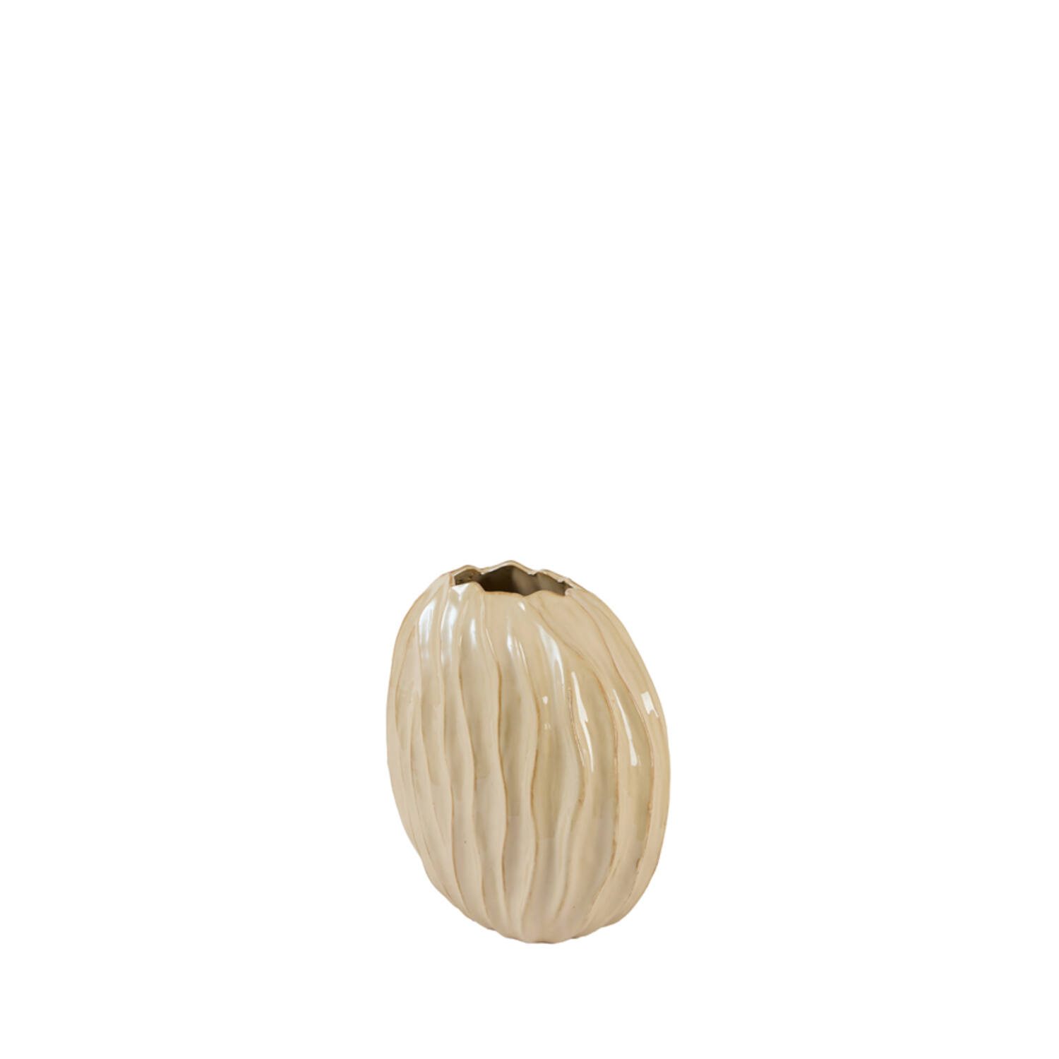 Vase deco 35x17x35 cm PODURI ceramics light brown
