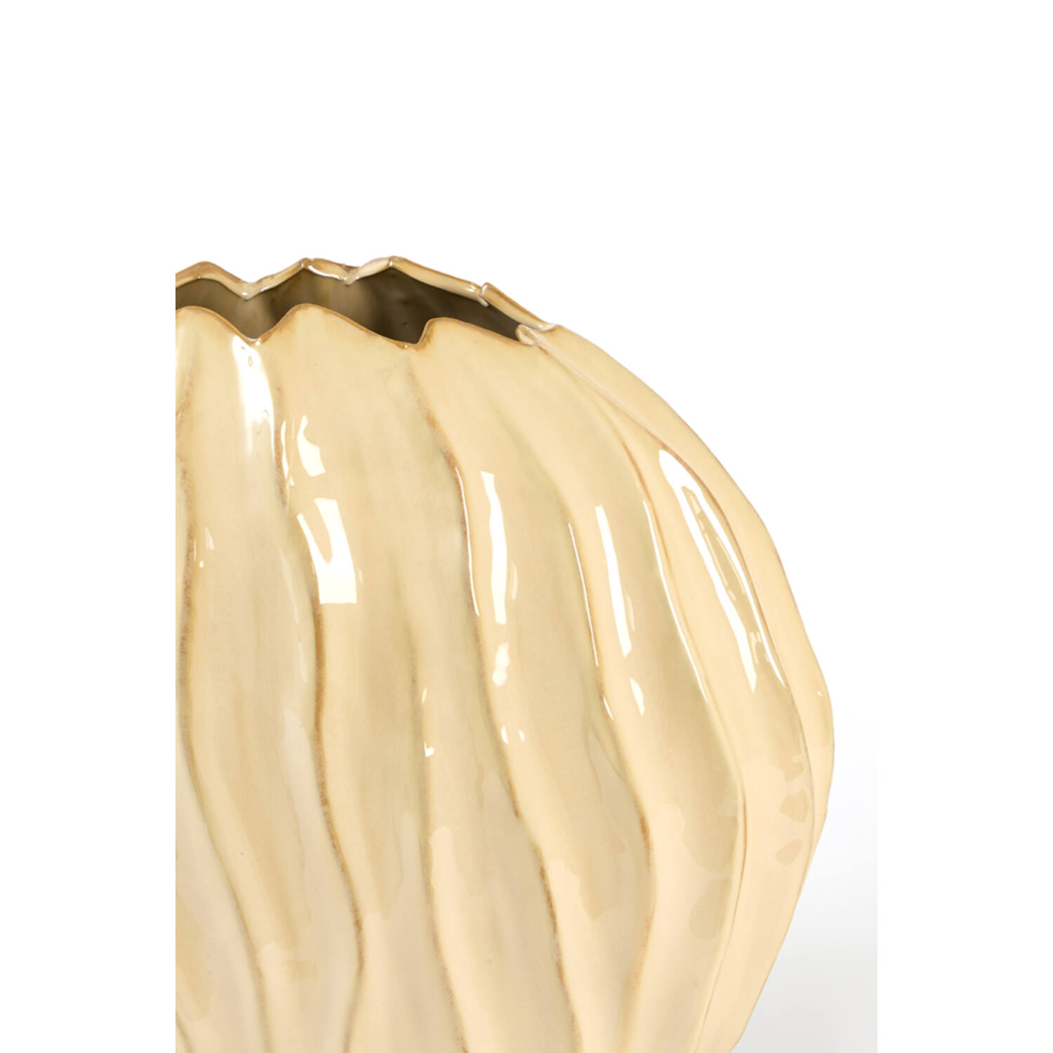 Vase deco 35x17x35 cm PODURI ceramics light brown