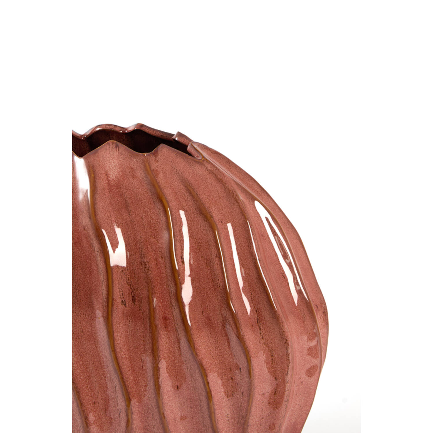 Vase deco 41x20x42 cm PODURI ceramics dark pink