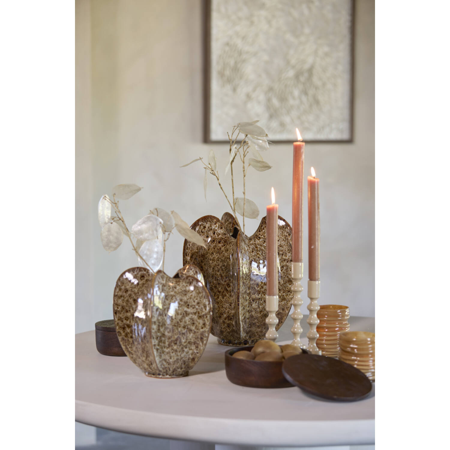 Vase deco Ø31x34 cm TOPITA ceramics cream-brown