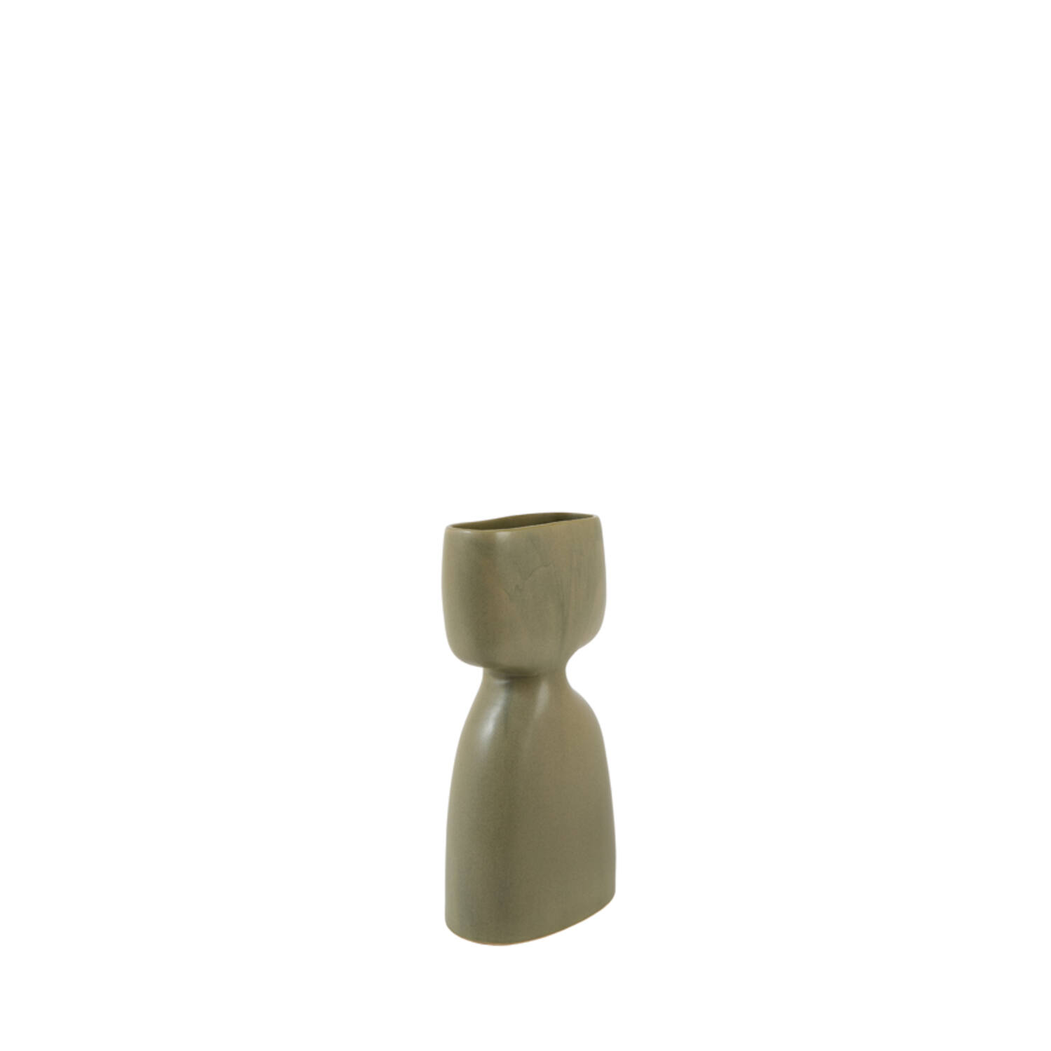 Vase deco 16x9,5x32 cm DAVITO ceramics olive green