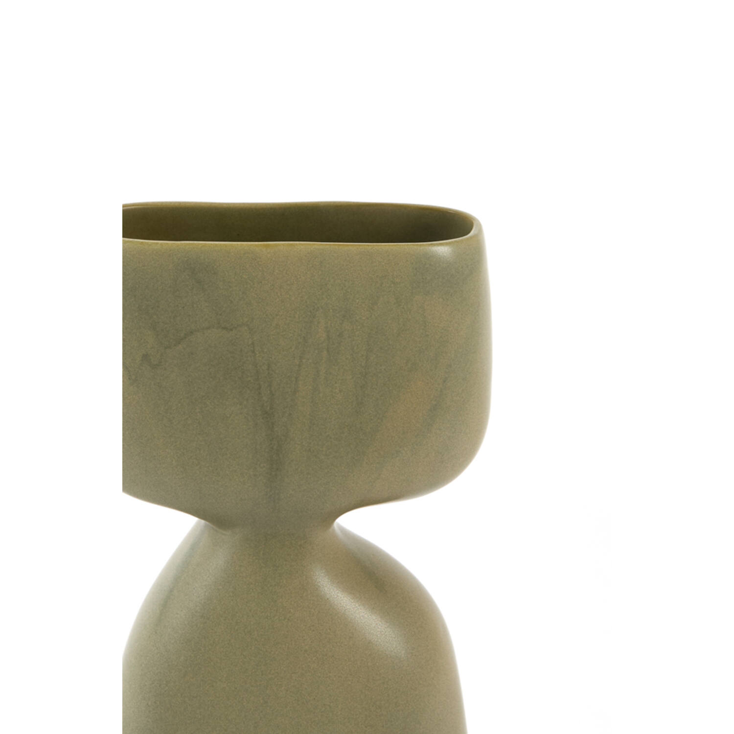 Vase deco 16x9,5x32 cm DAVITO ceramics olive green