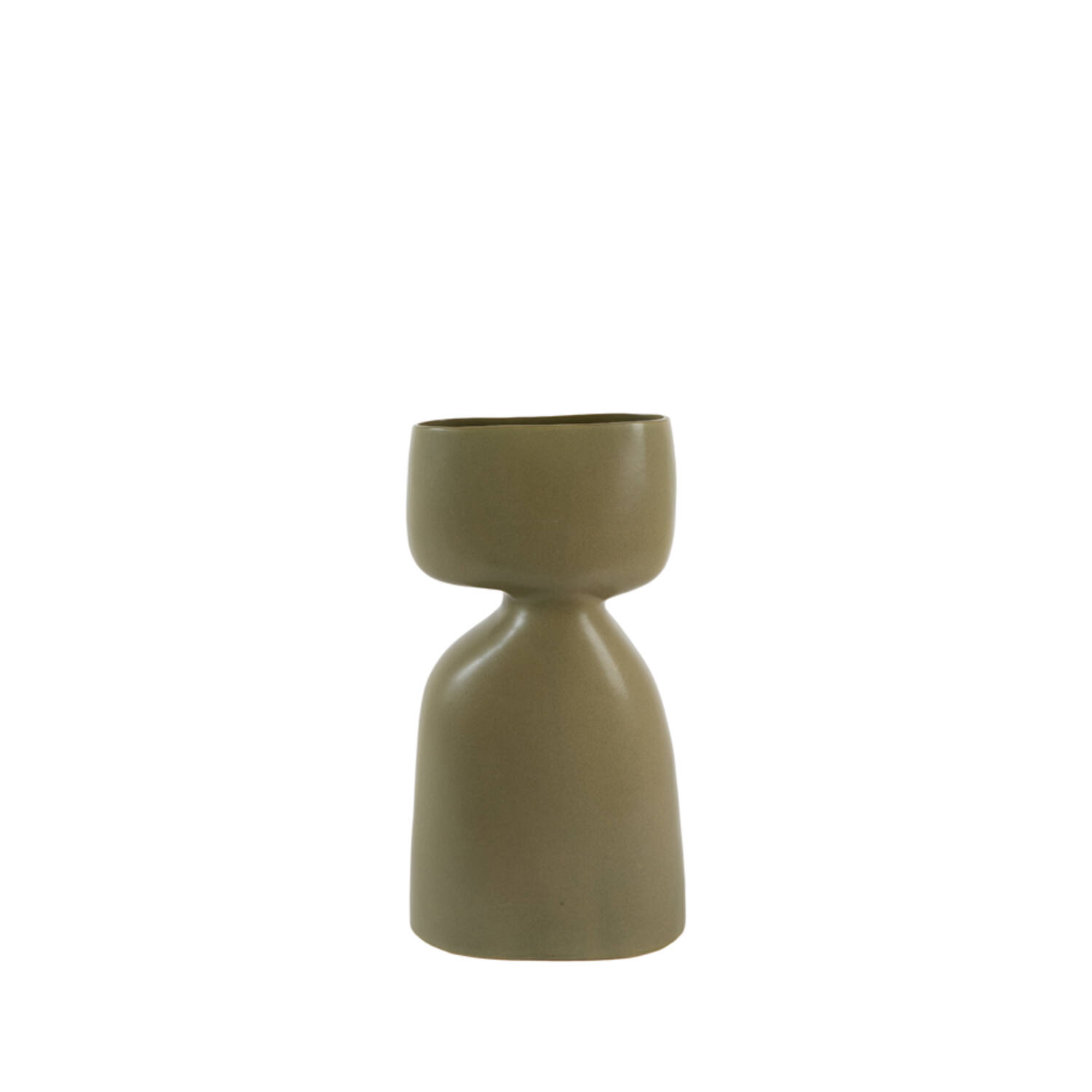 Vase deco 22,5x14x41 cm DAVITO ceramics olive green