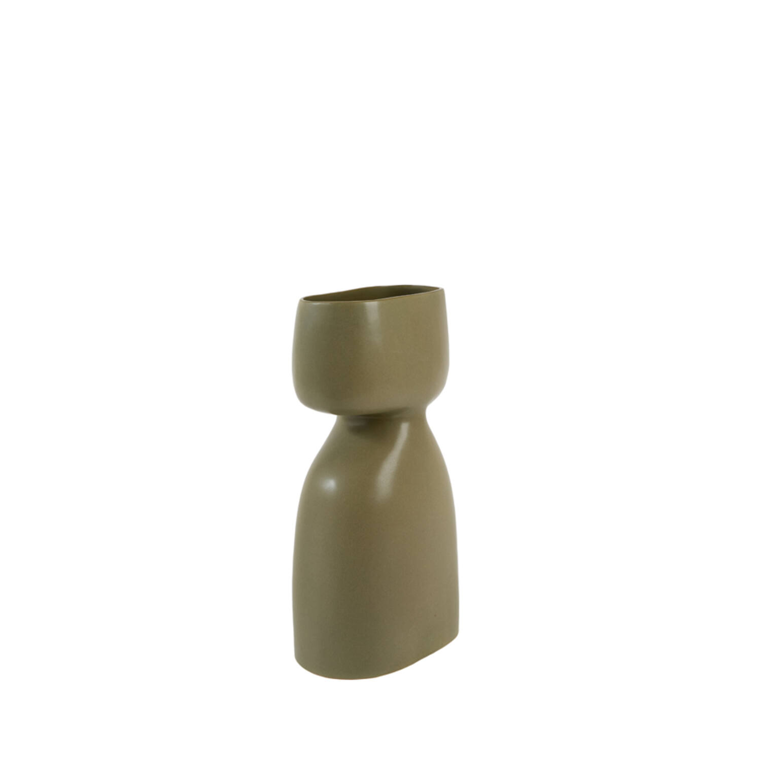 Vase deco 22,5x14x41 cm DAVITO ceramics olive green
