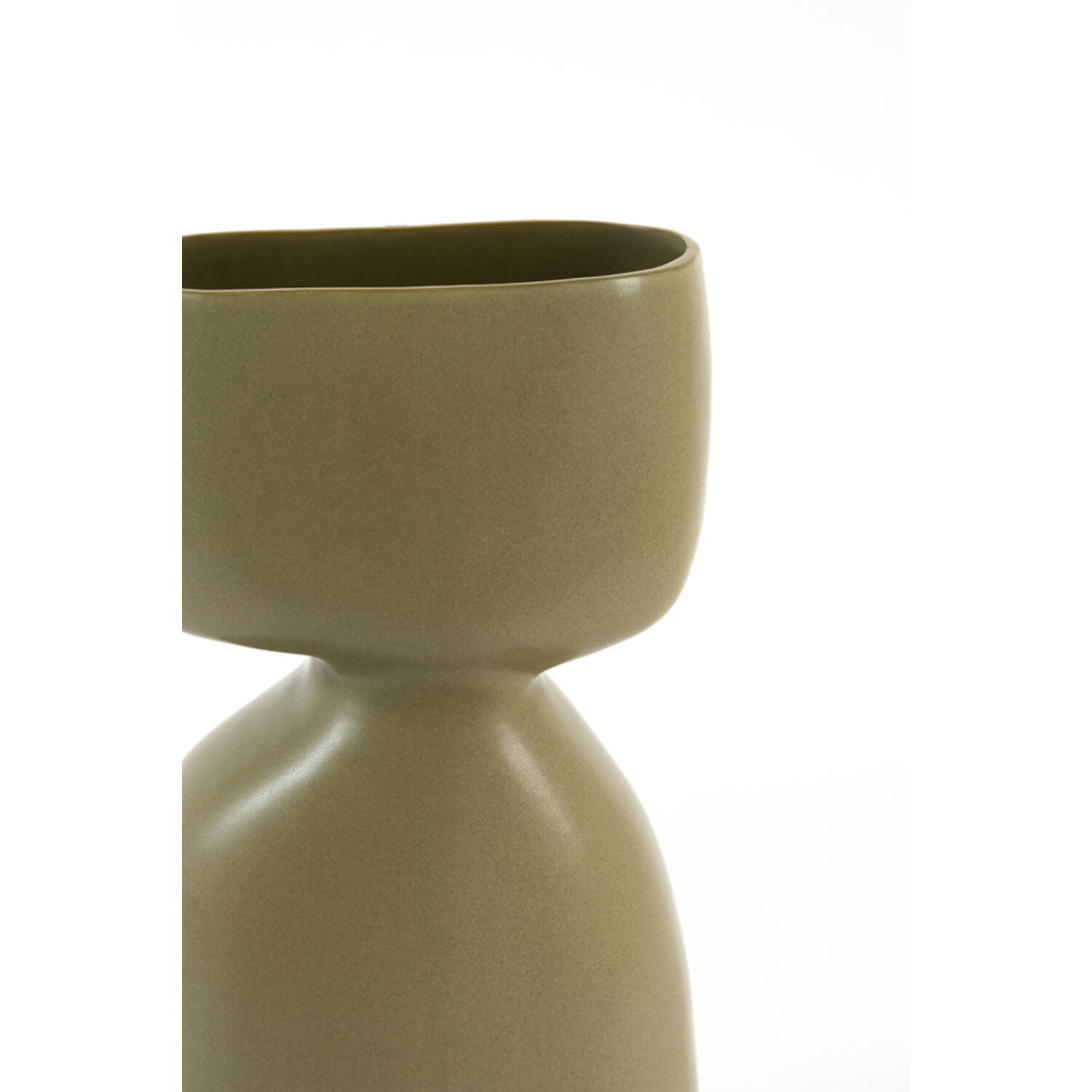 Vase deco 22,5x14x41 cm DAVITO ceramics olive green