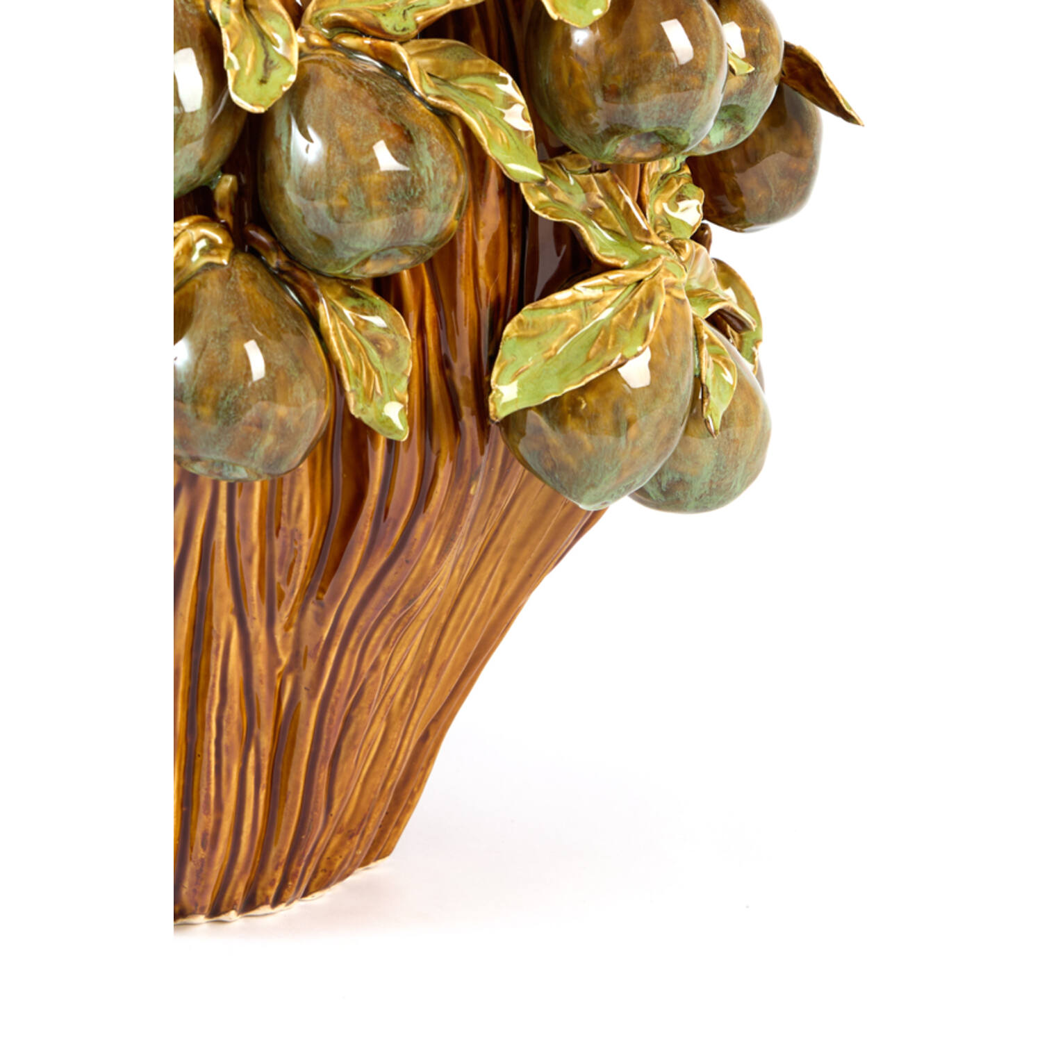 Vase deco 41x37x23,5 cm LOMI ceramic amber-brown+olive green