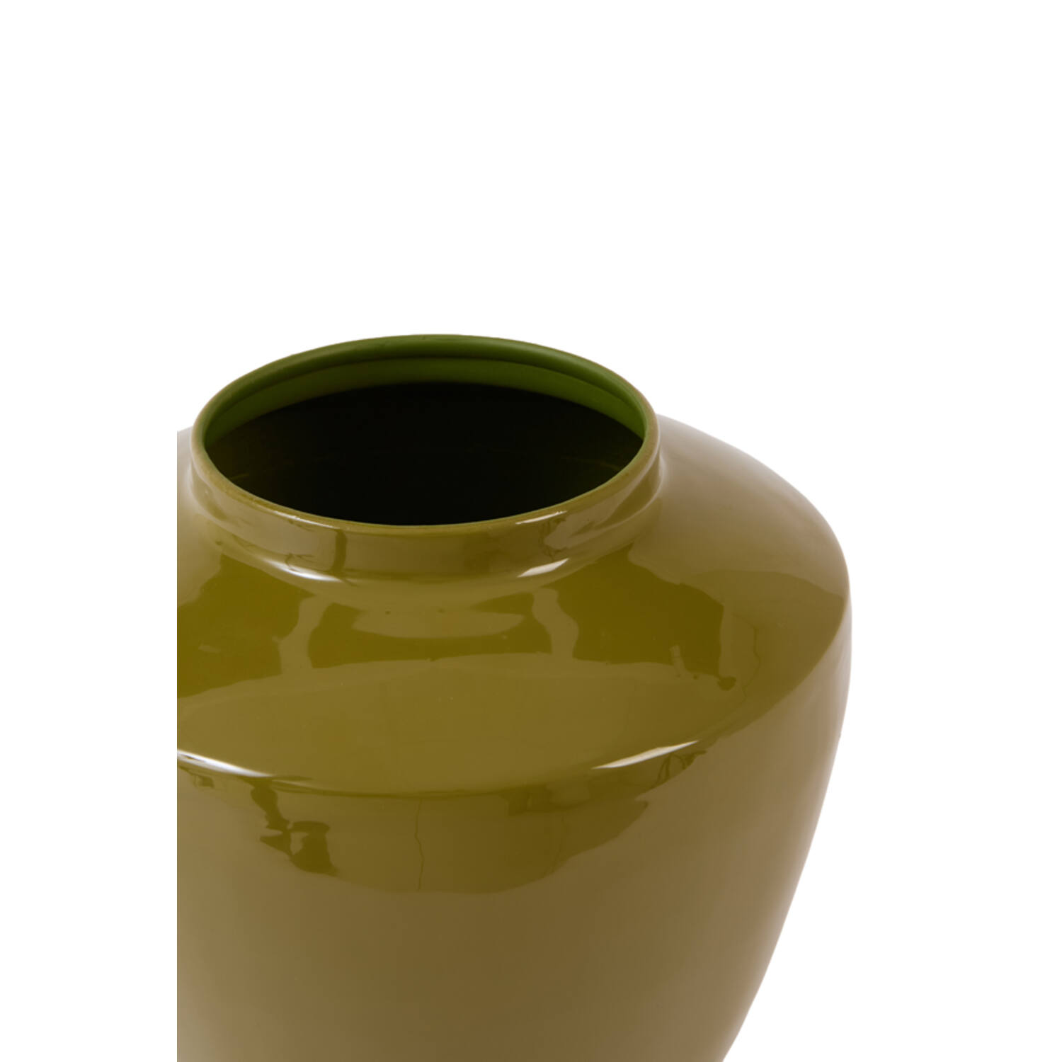 Vase deco Ø28x29 cm CALZO shiny olive green
