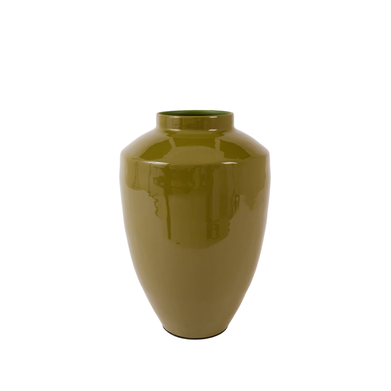 Vase deco Ø24x36 cm CALZO shiny olive green