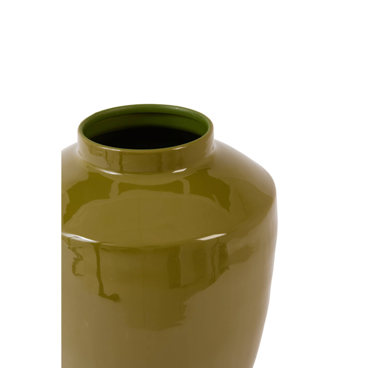 Vase deco Ø24x36 cm CALZO shiny olive green