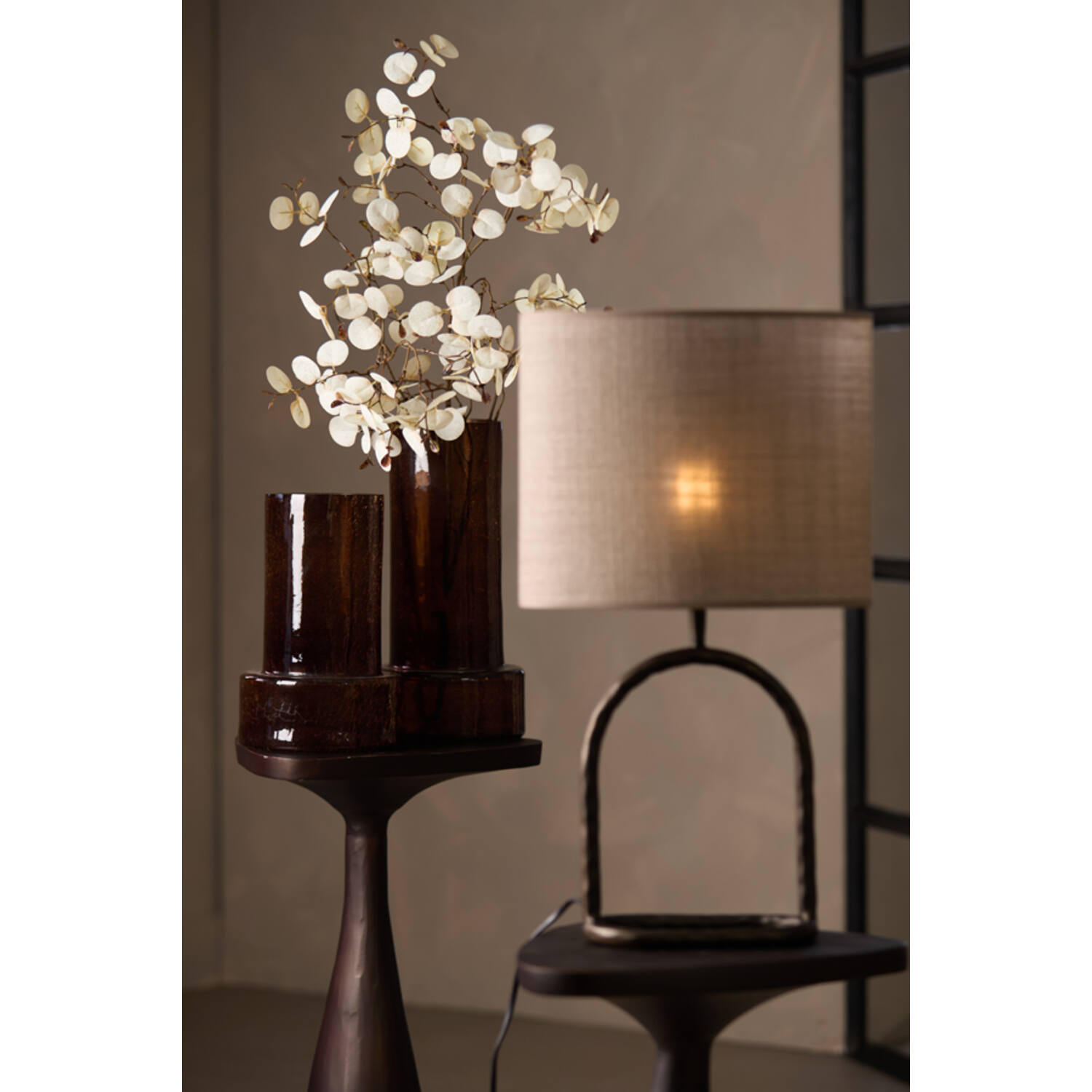 Vase Ø17,5x35 cm BORANDO glass dark brown