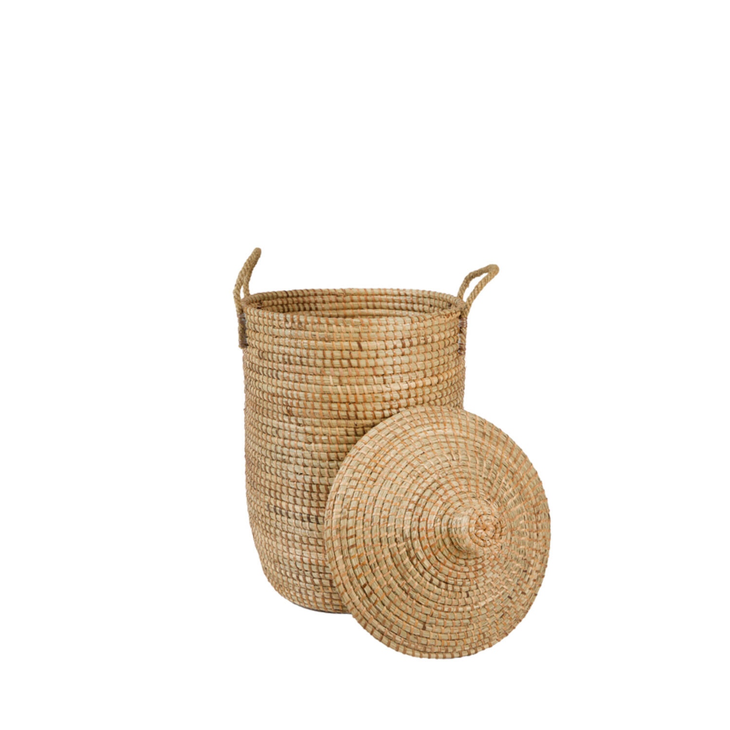 Basket S/2 Ø31x48+Ø40x67 cm VELERA seagrass+rattan natural