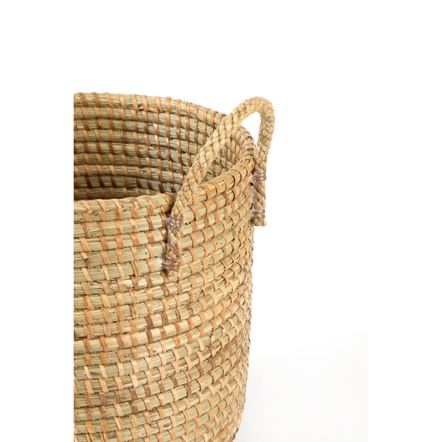 Basket S/2 Ø31x48+Ø40x67 cm VELERA seagrass+rattan natural