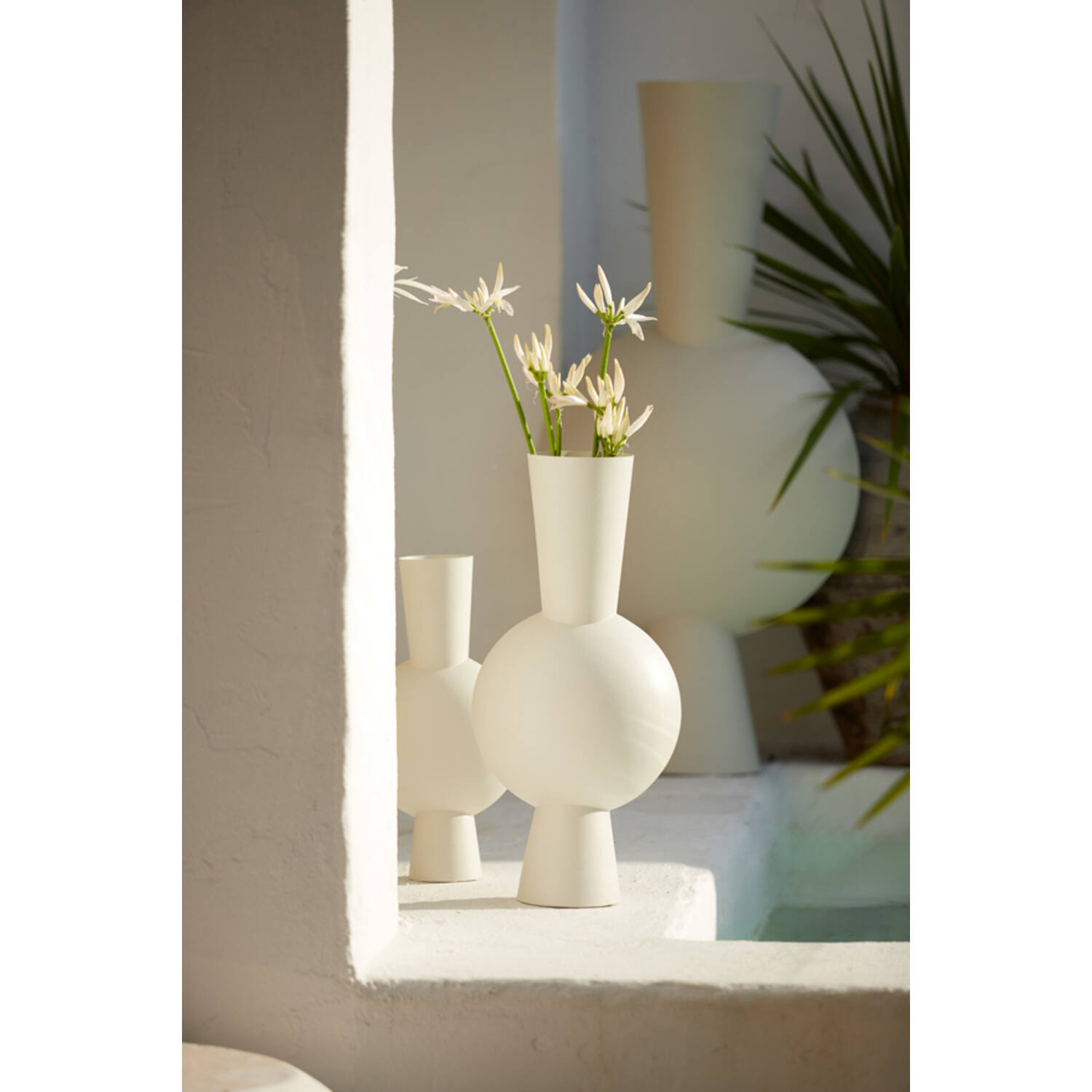 Vase deco 22x14x40 cm KAVANDU cream