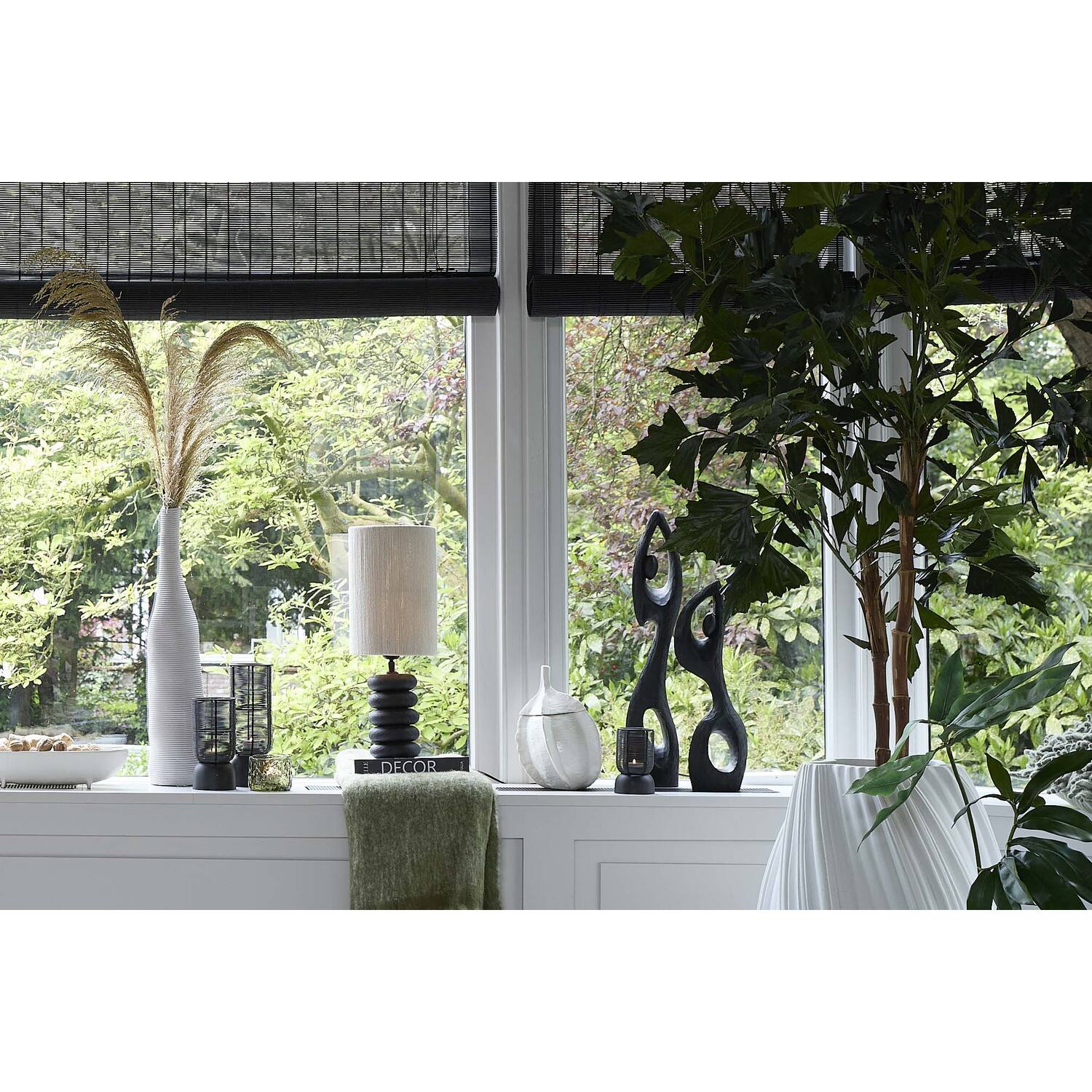 Vaas deco Ø14,5x69,5 cm HAYE crème