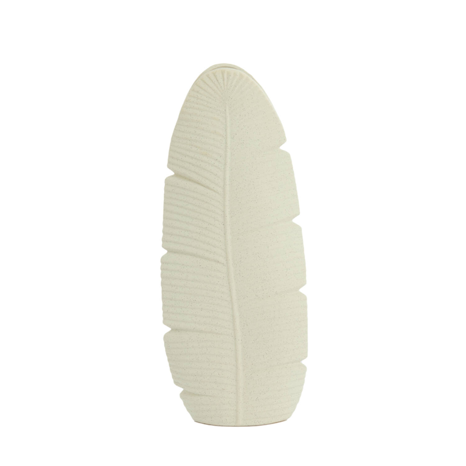 Vaas deco 19x11x46,5 cm LOU keramiek mat crème