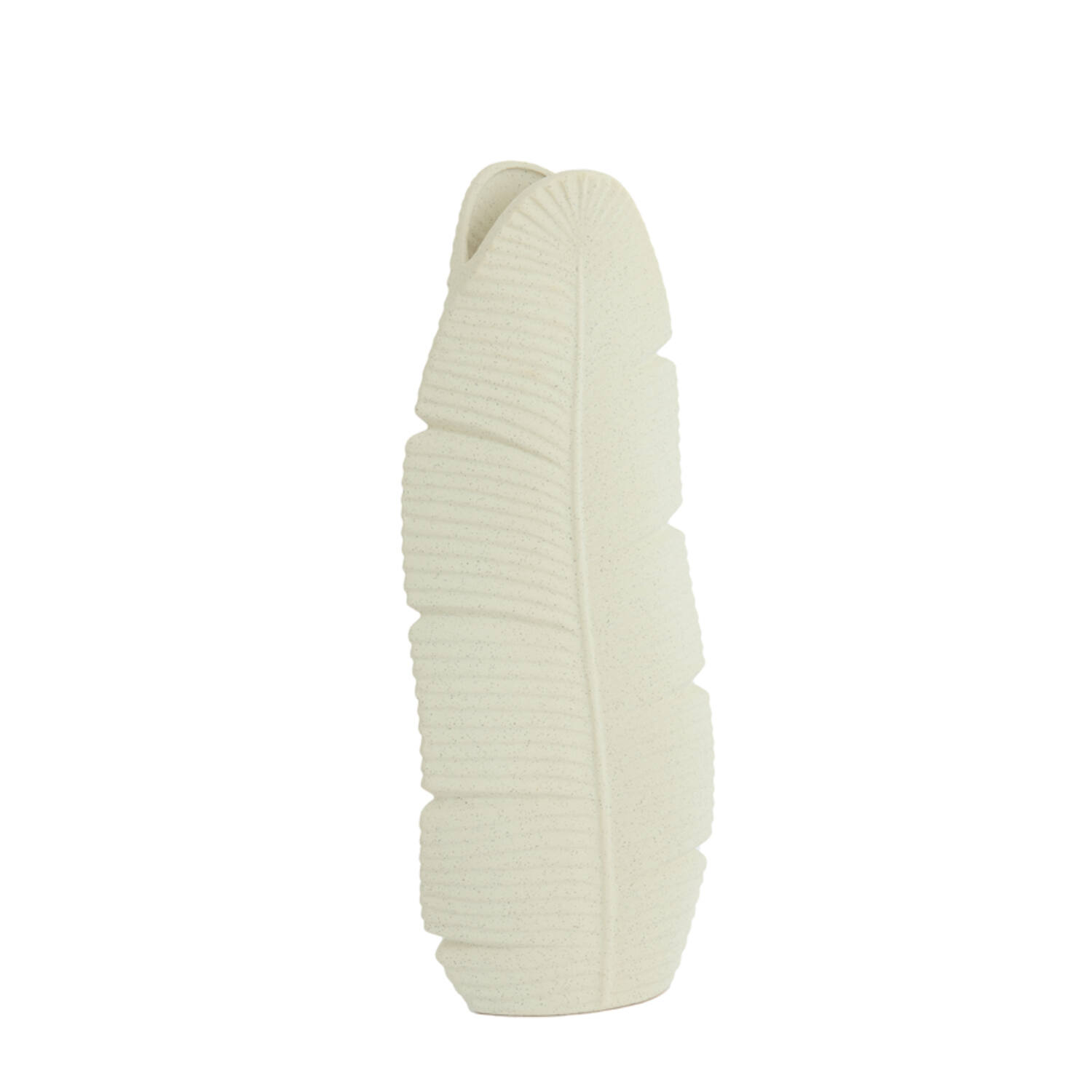 Vaas deco 19x11x46,5 cm LOU keramiek mat crème
